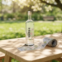 Étiquette thermorétractable durable personnalisée de haute qualité pour l'emballage des boissons, pour les bouteilles de thé au jasmin