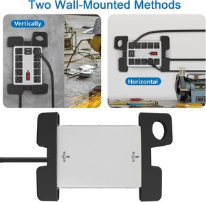 Regleta de alimentación industrial de pared con 10 tomas de CA, resistente, con puertos USB, protector contra sobretensiones de 2700J, cable de extensión de 5 pies, enchufe gris - Product Image 4