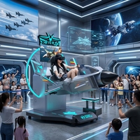 Simulador de Vuelo VR Profesional Star VR Flight, Simulador de Vuelo Comercial con Movimiento, Simulador de Entrenamiento de Vuelo para Interiores, Metálico, para Centros Comerciales y Uso Público