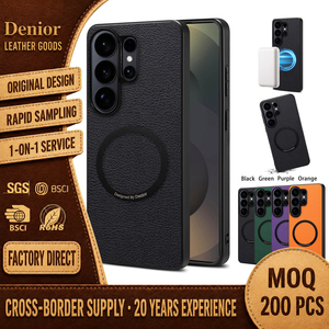 Étui de téléphone portable Denior ODM de luxe en PU grain litchi, magnétique, à chargement <span class=keywords><strong>sans</strong></span> <span class=keywords><strong>fil</strong></span>, antichoc, compatible avec les séries S26/S25/S24/S23 - Product Image 1