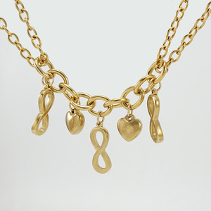 ZOGXIN Gold Plated Charm Bracelet With Heart And Heel Pendants For Women Fashion Jewelry Gift Ready Stock - Product Image 4