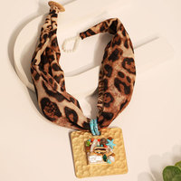 Mode tissu imprimé foulards colliers accessoires géométrique alliage étoile de mer perles pendentif colliers bijoux pour femmes
