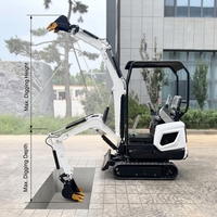 Excavator Mini Pembersih Lahan TITAN untuk Mesin 1 Ton CE EPA Hidrolik Crawler Bucket 0.025m Daya Gali Tinggi Garansi 1 Tahun