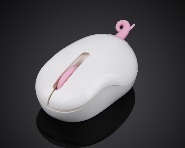 Mouse Óptico Sem Fio Estilo Porquinho Rosa com Design Fofo 2.4g