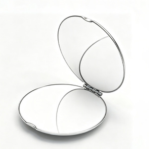 Wholesale Bulk Order Round Folding Double-sided <b>Vanity</b> <b>Mirror</b> Stainless Steel HD Minimalist Design with Custom Logo for Corporat - Product Image 1