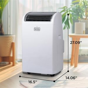 เครื่องปรับอากาศแบบพกพาแบล็ค+เด็คเกอร์ 14000 บีทียูสีขาว ควบคุมด้วยรีโมท 52 เดซิเบล 115 โวลต์ สำหรับห้องที่มีพื้นที่สูงสุด 700 ตร.ฟุต - Product Image 3