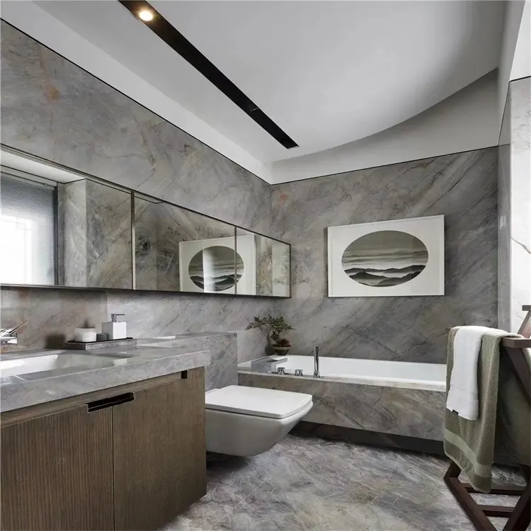 Lastra per pavimentazione in pietra cinese blu grigio rosso vena oro giallo marmo quarzo marmo piastrelle per pavimenti 600x600 marmo bagno controsoffitto