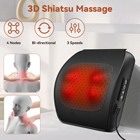 Nouveau coussin de massage rotatif bidirectionnel avec 4 têtes massantes, dispositif de traction cervicale, télécommande, chauffage du dos, relaxant en PU