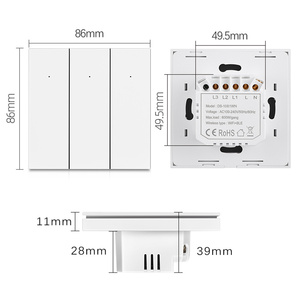 LEDEAST-Interruptor táctil inteligente para el hogar, dispositivo de luz de pared de 2 bandas, 100 a 240V, 100 V CA - Product Image 2
