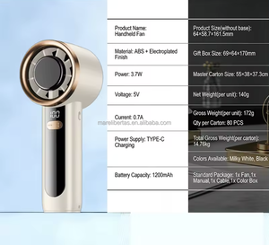 Mini Ventilador Portátil para Auto con 100 Niveles de Velocidad, Batería Recargable, Ventilador Eléctrico de Mano con Pantalla Digital 5V sin Aspas - Product Image 5