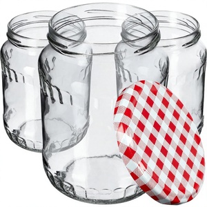 Frasco de vidrio transparente para almacenamiento de alimentos, contenedor cilíndrico acanalado con tapa de madera esmaltada de la India - Product Image 4