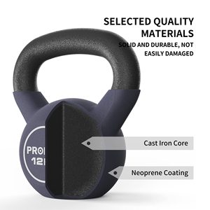 Kettlebell de neopreno para gimnasio en casa, logo personalizado negro duradero, 16kg, levantamiento de potencia usado - Product Image 4