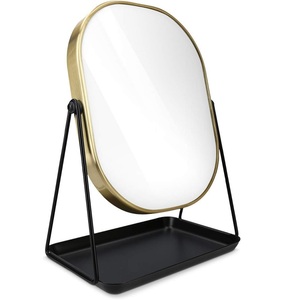 Kim loại hình bầu dục Vòng Máy tính để bàn đứng bảng Vanity gương phòng ngủ phụ nữ trang điểm gương - Product Image 2
