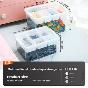 CityLife Modern 43L PP Caja de juguetes transparente para niños Artefacto de almacenamiento rectangular de gran capacidad para inyección de bloques <span class=keywords><strong>Lego</strong></span> - Product Image 4