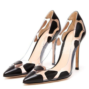 Chaussures à talons hauts fins faites à la main pour femmes, escarpins transparents en PVC à bout pointu, pour le travail, les fêtes, les mariages, chaussures de base - Product Image 4