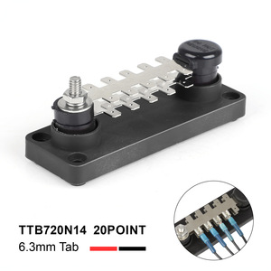 Barre de bornes multipoint 20 points monocouche 48V 55A de qualité marine, en cuivre nickelé et nylon PA66 - Product Image 5