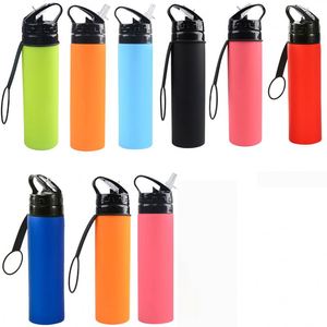 ขวดน้ำพับได้ซิลิโคนปลอดสาร BPA ขนาด 400 มล. เป็นมิตรกับสิ่งแวดล้อม สำหรับออกกำลังกาย มีขนาด 600 มล. 450 มล. 350 มล. 500 มล.  พร้อมฝาปิดหลอดดูดและหูหิ้ว สีดำ  รับสกรีนโลโก้ - Product Image 1