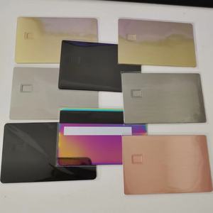 ที่กำหนดเองเปล่าแมตต์สีดำบัตรเครดิตโลหะที่มี4442ชิปสล็อต - Product Image 3