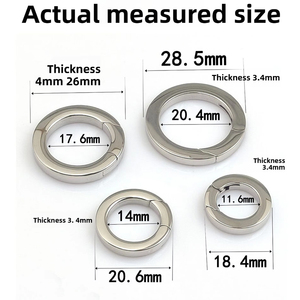 DF23 316 Stainless Steel 28.5*28.5*3.4mm Flat Wire Open <b>Ring</b> Solid Keychain Spring <b>Ring</b> Polished Wholesale - Product Image 1