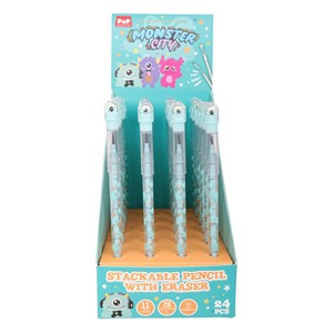 Nouveau <span class=keywords><strong>crayon</strong></span> fantaisie pour enfants, mignon, à motif de dessin animé, non-affûtable, HB, à mine coulissante multi-têtes, pour étudiants créatifs, avec gomme - Product Image 2