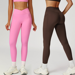 XW-ECK2030-1 Pantalons de sport de <span class=keywords><strong>yoga</strong></span>, de gym, de fitness, de course à pied, à séchage rapide, décontractés, leggings de sport taille haute pour femmes - Product Image 1