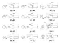 500 types de pointes à souder, pointes à souder automatiques, série de pointes pour fer à souder, pointes wellering