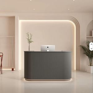 Mostrador de Recepción Moderno para Oficina, Hotel, Pequeño, Blanco y Negro, de Lujo, para Spa, Salón de Belleza - Product Image 2