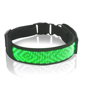 Collar de perro LED recargable de lujo, aplicación inteligente, pantalla de visualización programable, luz intermitente de nailon, diseño oscuro brillante, perro inteligente - Product Image 2