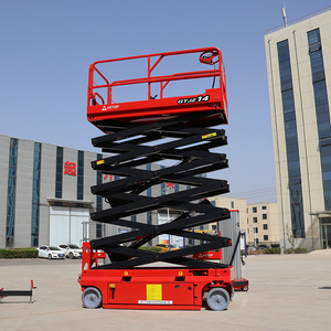 Elevador Eléctrico Autopropulsado Hitop, plataforma de trabajo aéreo de 4-16m, elevador de tijera móvil de carga de 230kg para almacén - Product Image 6