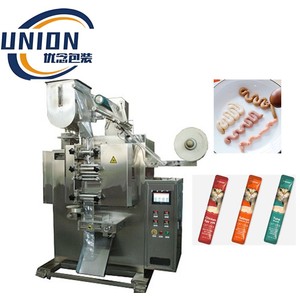 Machine d'emballage automatique de haute qualité pour bâtonnets de nourriture humide pour chats 16G, machine de remplissage de 3 sachets, équipement d'emballage d'<span class=keywords><strong>occasion</strong></span> - Product Image 1