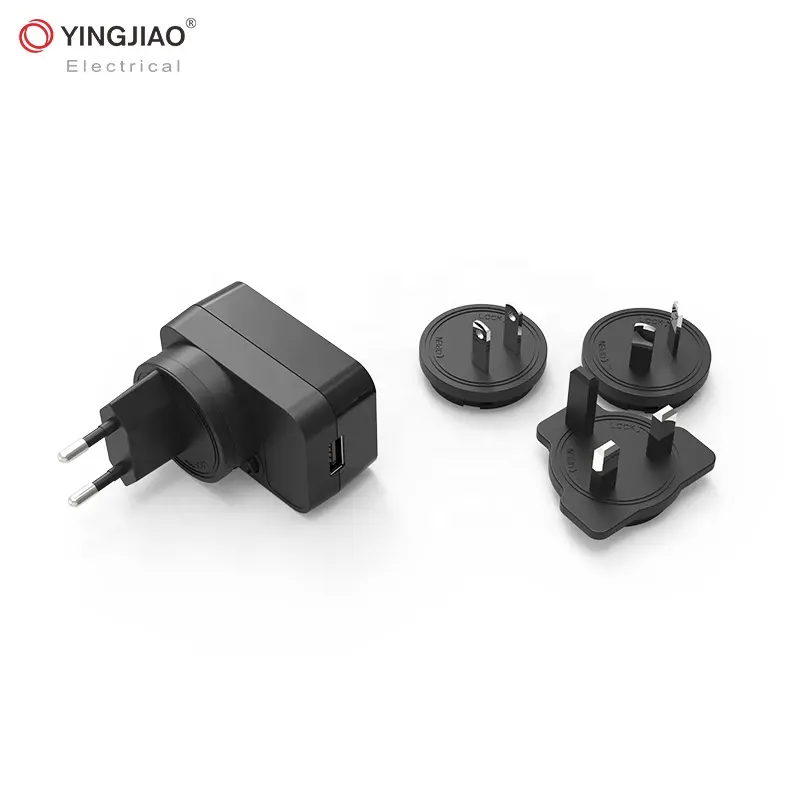 Yingjiao Adaptor Perjalanan Portabel Internasional US EU UK Pengisi Daya Universal 5V 1.2A Adaptor Daya AC DC dengan Port USB