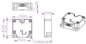 HYXL-HH14 cấp công nghiệp ahrs IMU Độ phân giải 0.001 8 Cảm biến phạm vi cuộn/Pitch/Yaw 50Hz RS422/TTL Cảm biến vị trí chuyển động - Product Image 5