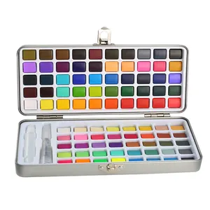 90 color Custom Portable Solid Watercolors Water Color Paint Set Metallic Watercolor Pans