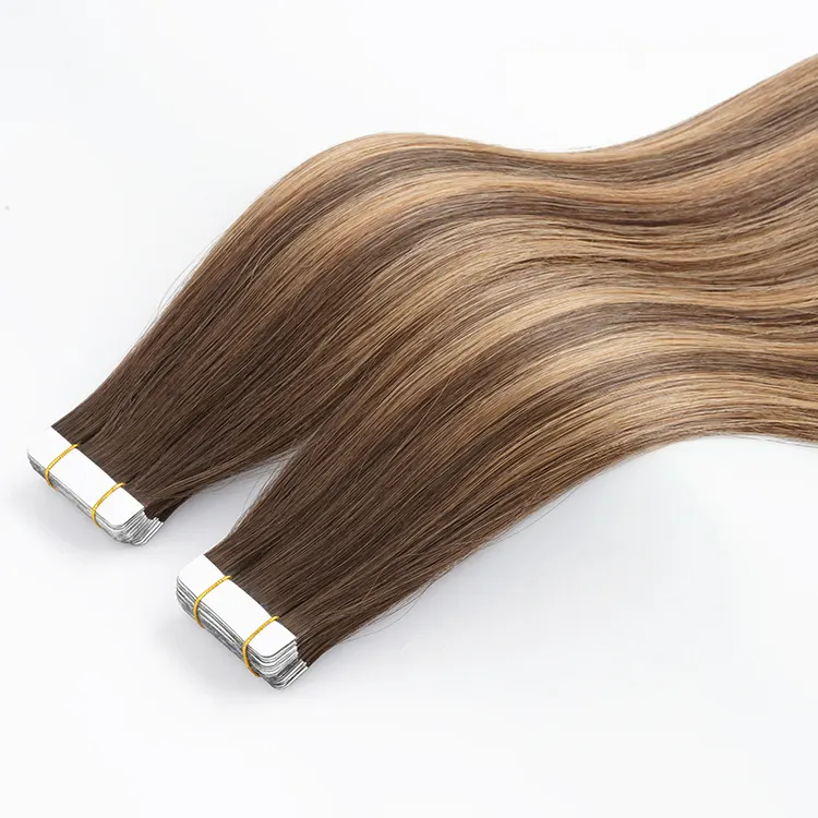 Alta Qualidade 100 Remy Extensões De Cabelo Humano Grande Estoque Duplo Desenhado Fita Invisível 50 g/pc Cabelo Virgem para Cores Mais Escuras