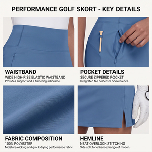<span class=keywords><strong>Falda</strong></span> Deportiva <span class=keywords><strong>de</strong></span> Golf para Mujer 2026, Cintura Alta, Largo Midi, Poliéster, <span class=keywords><strong>de</strong></span> Alto Rendimiento, con Abertura Lateral, Secado Rápido - Product Image 4