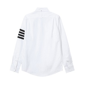 <span class=keywords><strong>Camicia</strong></span> Oxford <span class=keywords><strong>Nera</strong></span> a Quattro Righe, Trendy, Autunnale, Bianca, <span class=keywords><strong>Slim</strong></span>-<span class=keywords><strong>fit</strong></span>, Casual, da Uomo, Lavabile in Lavatrice - Product Image 2