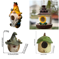 Nouvelle maison à oiseaux en résine MSH en forme de champignon, abri pour oiseaux imperméable pour jardin extérieur, décoration de pelouse