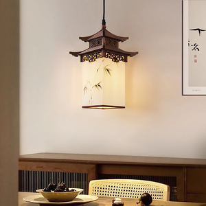 Luminaire suspendu de style esthétique de la dynastie Song, nouveau style antique chinois, pavillon hexagonal, lumière de couloir, lustre, luminaire suspendu - Product Image 4