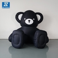 Modèle de personnage de dessin animé gonflable personnalisé, ours noir, décoration d'événements publicitaires en plein air, mascotte animale gonflable