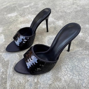 Sandali <span class=keywords><strong>eleganti</strong></span> con tacco alto da donna da banchetto Sexy pantofole con paillettes scarpe da donna - Product Image 2