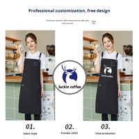 Tablier de cuisine en toile de coton personnalisable avec logo, sangle de cou réglable, idéal pour les chefs cuisiniers