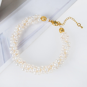<b>pearl</b> <b>bracelet</b> 3 rows twisted with round <b>pearls</b> - Product Image 6