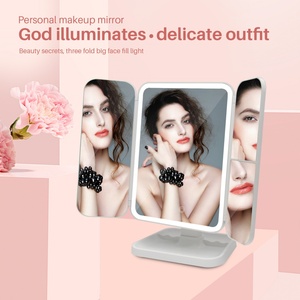 กระจกแต่งหน้า LED แบบชาร์จไฟได้สองด้าน สำหรับใช้ในบ้าน ผลิตภัณฑ์ความงามสำหรับผู้หญิง - Product Image 5