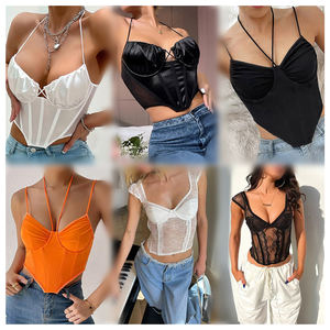 Vendita di vendita all'ingrosso Sexy da donna con cappuccio canotta abbigliamento Stock Sexy Top, Gz scatola rara vestiti Sexy Top manica lunga - Product Image 1