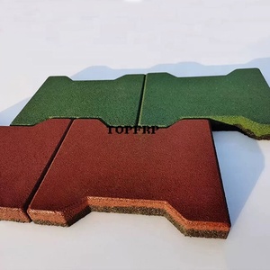 Dalles de sol en caoutchouc en forme de I de haute qualité, dalles de pavage en caoutchouc emboîtables, tapis de jeux pour enfants - Product Image 1