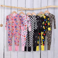 Kinderen 220/240/260 GSM Bamboe Jumpsuit Meisjes Pyjama's Pasgeboren Baby Meisjes Slaapzak Peuter Rompers Dubbele Rits Romper