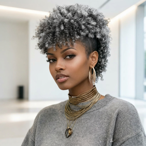 <span class=keywords><strong>Rambut</strong></span> Palsu Model <span class=keywords><strong>Mohawk</strong></span> Eropa Amerika Keriting Clip-in Satu Bagian Sanggul Poni Kuncir Kepang Kecil Keriting Kepang Tinggi Tahan Panas - Product Image 1