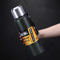 Thermos en acier inoxydable 600/1000/1500ML, bouteille d'eau isolée pour l'extérieur, gobelets portables, thermos de voiture, tasse à café, filtre à corde