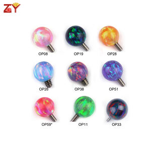 ลูกปัดโอปอลสังเคราะห์แบบเกลียวขนาด 0.9 มม. และ 1.2 มม. ทำจากไทเทเนียม G23 สำหรับเปลี่ยนหัวต่างหู - Product Image 1