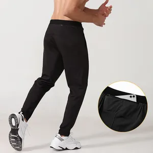 Pantalones deportivos de yoga con cordón para hombre, cintura elástica, con bolsillo lateral y cremallera en la espalda, informales, novedad de otoño